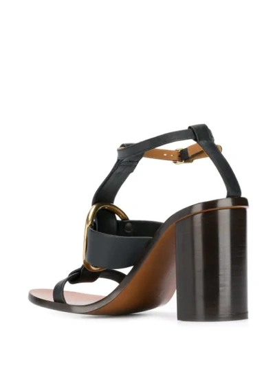 Shop Chloé Block Heel Sandals In Black