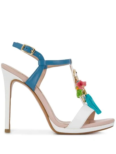 Shop Albano Embellished Sandals In White