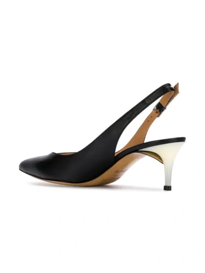 Shop Maison Margiela Contrast Heel Slingback Pumps In Black