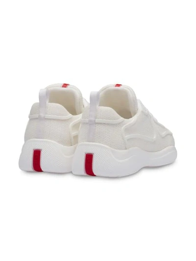 Shop Prada Bike Fabric Runner Sneakers In White