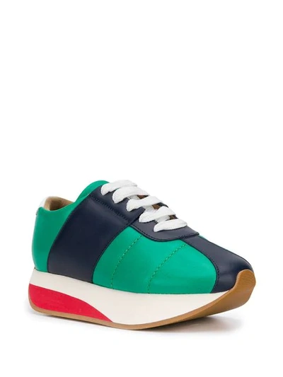 Shop Marni Chunky Lace Up Sneakers In Zl861 Green