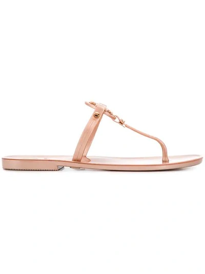 Shop Tory Burch Slip-on Logo Sandals In Pink