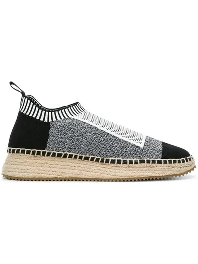 Shop Alexander Wang Dylan Low Combo Knit Sneakers In Grey