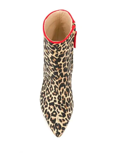 Shop Polly Plume Janis Leopard Print Ankle Boots In Neutrals