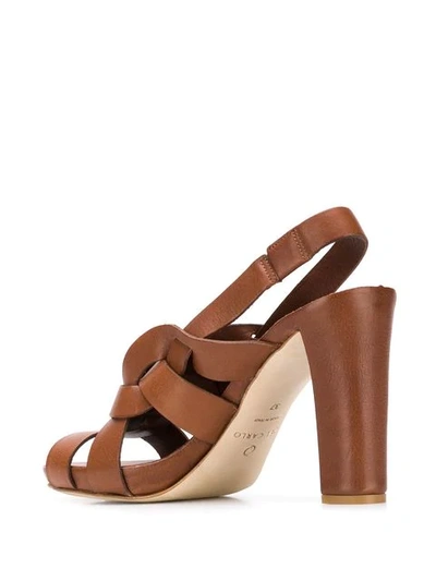 Shop Del Carlo Siena Slingback Sandals In Brown