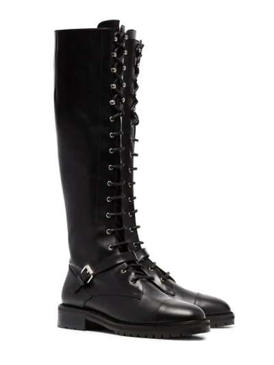 Shop Tabitha Simmons Alfri 20 Leather Knee High Boots In Black