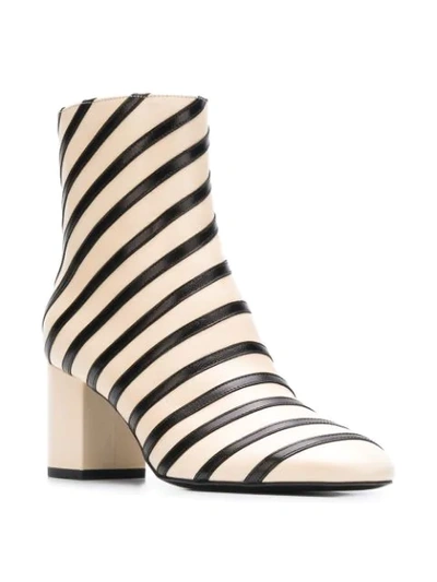 Shop Sonia Rykiel Striped Ankle Boots - Neutrals