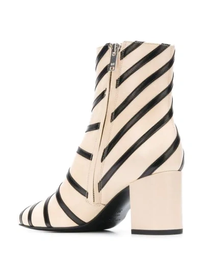 Shop Sonia Rykiel Striped Ankle Boots - Neutrals