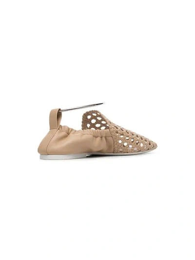 Shop Jil Sander Woven Loafers In Neutrals