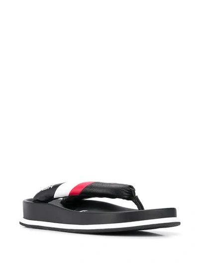 Shop Ash Striped Flip Flops In Black