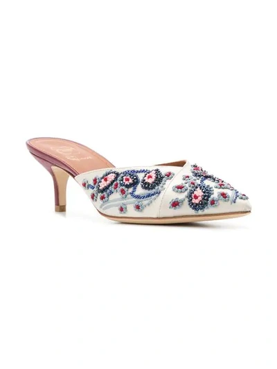 Shop Malone Souliers Portia Beaded Mules In Blue