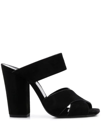 Shop Saint Laurent Oak Mule-style Sandals In Black