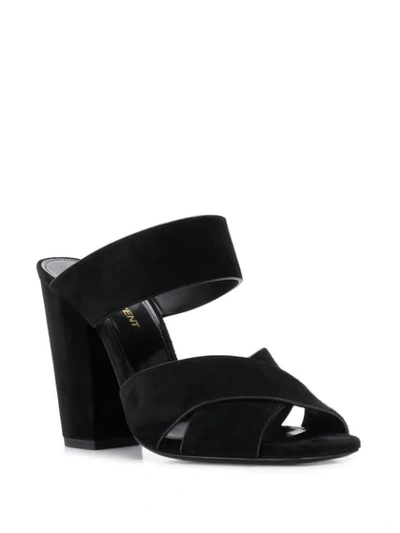 Shop Saint Laurent Oak Mule-style Sandals In Black