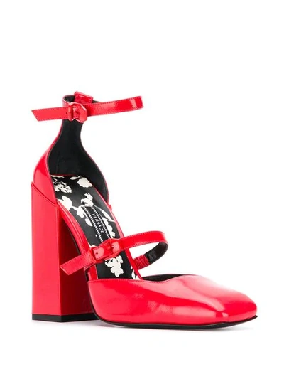 Shop Versace Mary Jane Pumps In Red