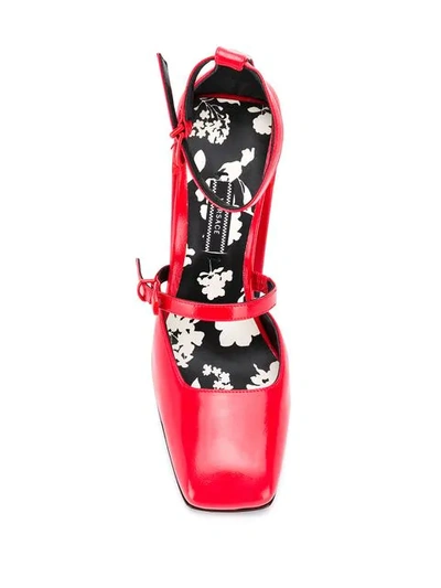 Shop Versace Mary Jane Pumps In Red