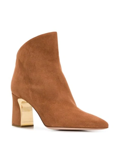 Shop Sebastian Asymmetric Ankle Boots In Brown