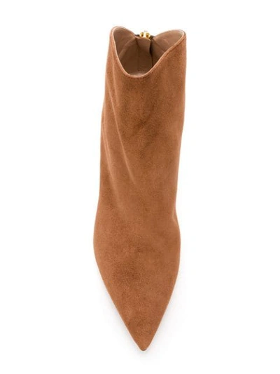 Shop Sebastian Asymmetric Ankle Boots In Brown