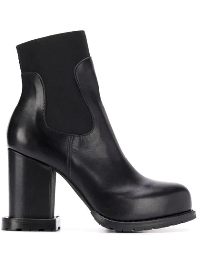 Shop Sacai Platform Ankle Boots In Black