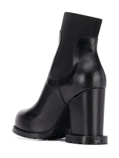 SACAI PLATFORM ANKLE BOOTS - 黑色