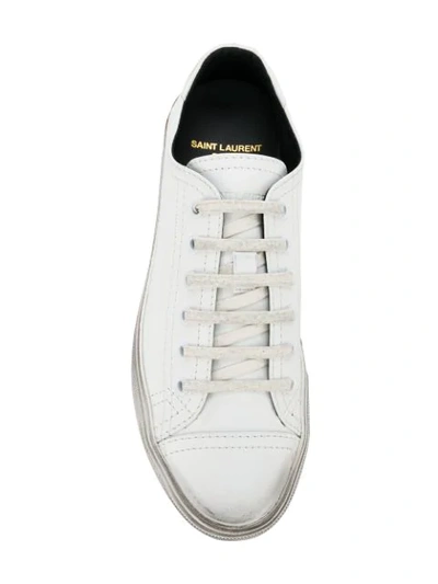 Shop Saint Laurent Sl/06 Distressed Court Sneakers In White