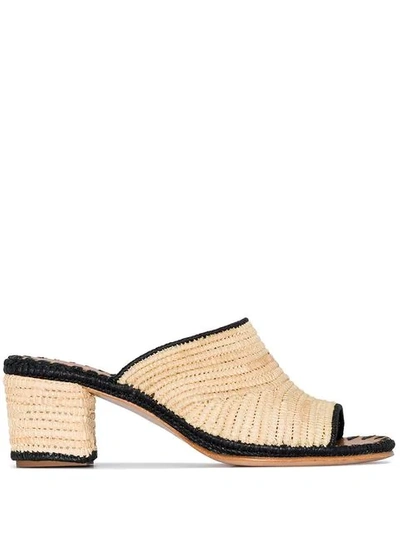 Shop Carrie Forbes Rama Raffia Mule Sandals In Neutrals