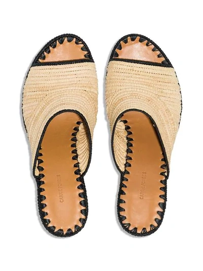 Shop Carrie Forbes Rama Raffia Mule Sandals In Neutrals