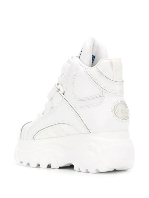 Buffalo Classic Hightop Platform Sneakers In White - White | ModeSens