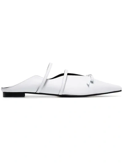 Shop Yuul Yie White Abel Bow Embellished Slipper