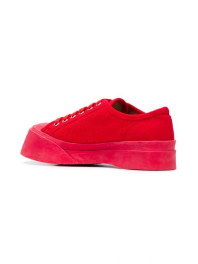 Shop Marni Platform Sneakers In Red