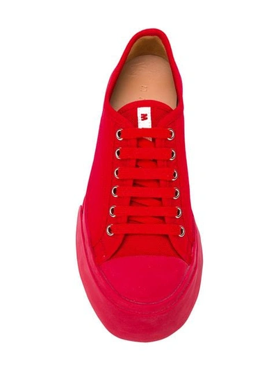 Shop Marni Platform Sneakers In Red