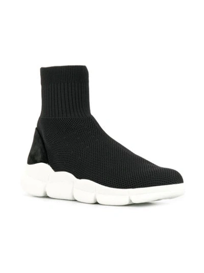 Shop Msgm Ankle Sock Sneakers In 99