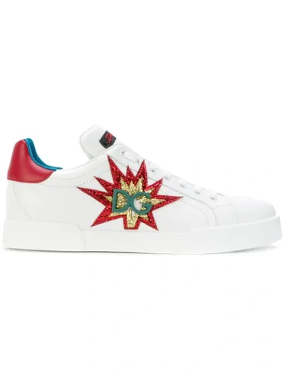 Shop Dolce & Gabbana Portofino Sneakers In White