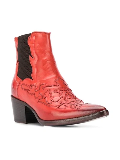 Shop Alberto Fasciani Western Ankle Boots In Red