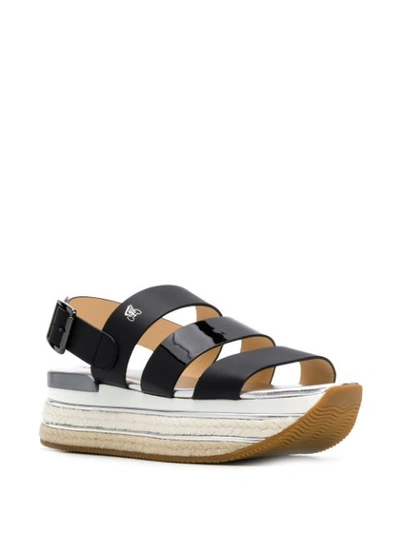 Hogan Platform Sandals In Black