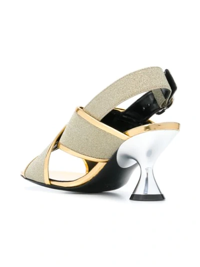 Shop Marni Slingback Open-toe Sandals - Metallic