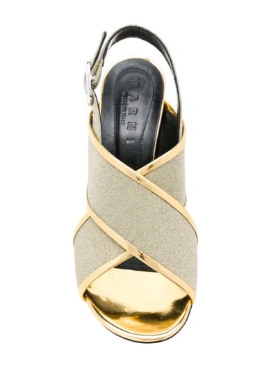 Shop Marni Slingback Open-toe Sandals - Metallic