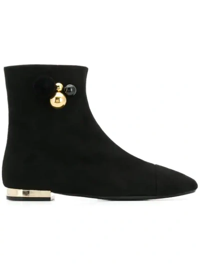 Shop Anna Baiguera Embellished Ankle Boots - Black