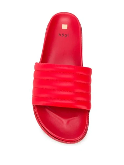 Shop Hogl Wavy Mules In Red