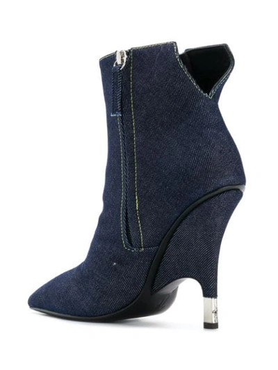 Shop Giuseppe Zanotti Denim Booties In Blue