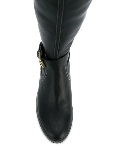 Shop See By Chloé Over-the-knee Flat Boots - Black