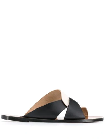 Shop Atp Atelier Allai Flat Sandals In Black