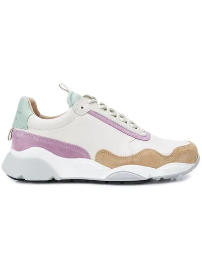 Shop Zespà Colour Block Sneakers In Neutrals