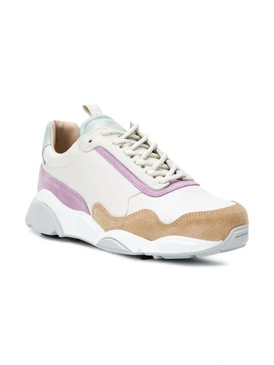 Shop Zespà Colour Block Sneakers In Neutrals