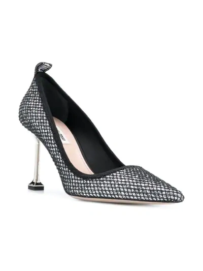 Shop Miu Miu Embellished Pumps In Silver