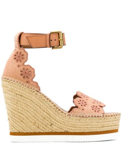 Shop See By Chloé Sandalen Aus Raffiabast In Neutrals