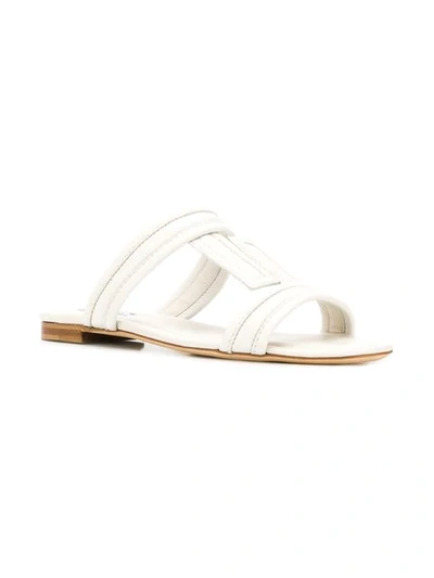 Shop Tod's Double T Sandals In White