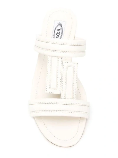 Shop Tod's Double T Sandals In White