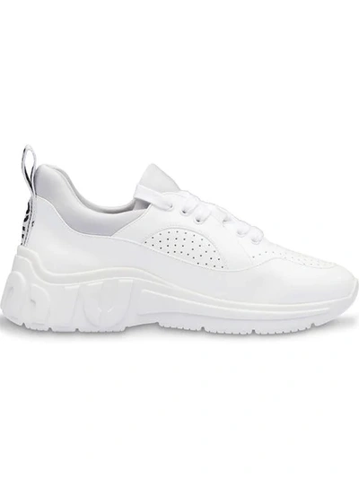 Shop Miu Miu Miu Run Sneakers In White