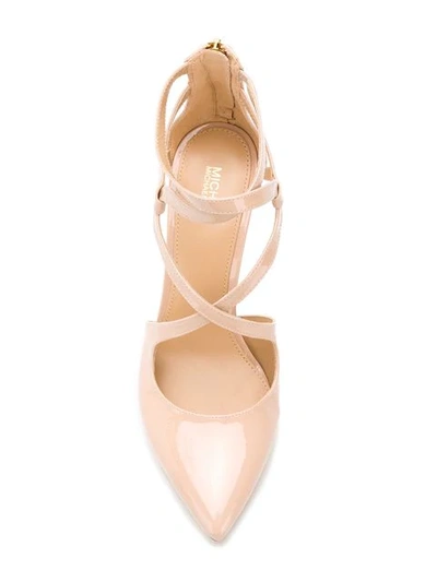 Shop Michael Michael Kors Crossover Strap Pumps In Pink