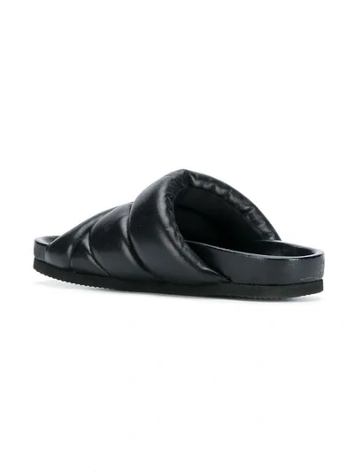 Shop Nicholas Kirkwood Puffer Pool Slides In Black